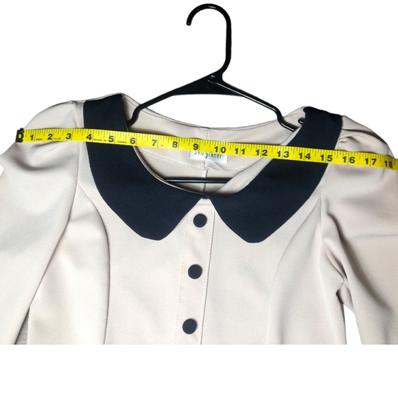 59th Street CUTE MINI CONTRAST COLLAR LONG SLEEVE SKATER DRESS - Picture 7 of 7